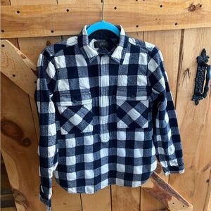 J. Crew Navy and White Plaid Button Down Shirt